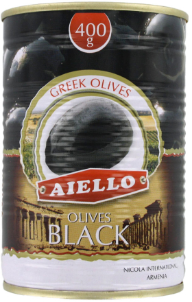 Ձիթապտուղ սև՝ կորիզով «Այելլո» 400գ 