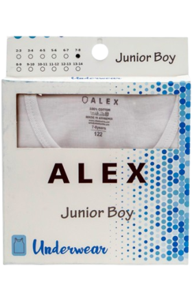 Майка детский  Alex 7-8 белый KB5001 