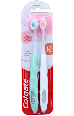Зуб. щетки Colgate Cushion Clean мяг.1+1