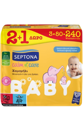 Խոնավ անձեռոցիկներ մանկական «Septona» 3*80 հատ 	