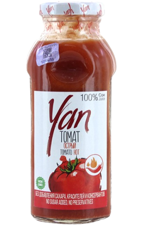 Հյութ «Յան» 250մլ լոլիկ կծու