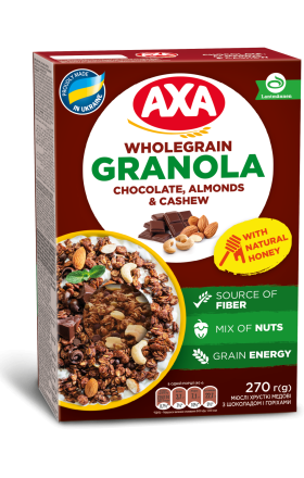 Гранола "Акса" с медом, шоколадом и орехами, 375 г