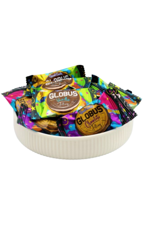 Cookie Globus "Grand Candy" with chocolate and vanilla filling