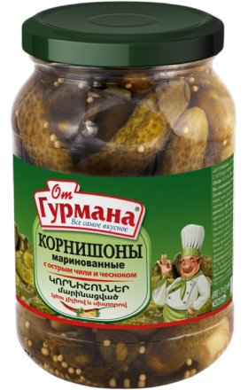 Корнишоны маринованные "От Гурмана" с острым чили и чесноком  460г
