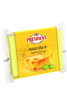 Сыр плавленый мааздам "President" 150г