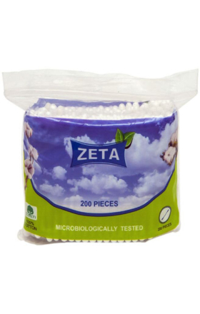 Բամբակյա փայտիկներ «Zeta» zip փաթեթով 200հատ