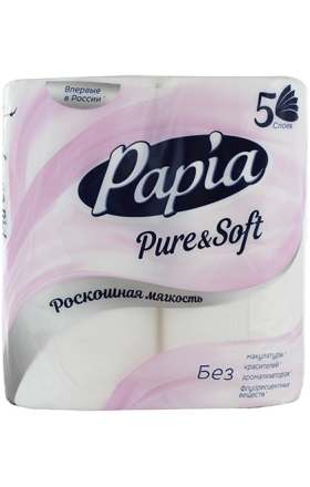 Զուգարանի թուղթ «Papia» Pure & Soft 4հատ