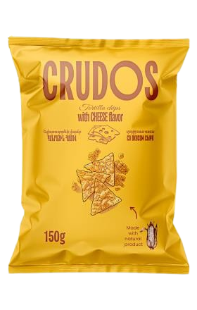 Եգիպտացորենի չիպսեր «CRUDOS» պանրային համով 150գ