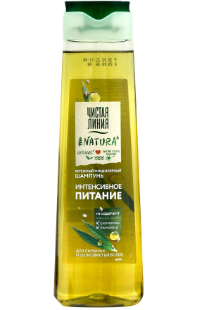 Micellar shampoo "Chistaya Liniya" intensive nutrition, hemp oil 400ml