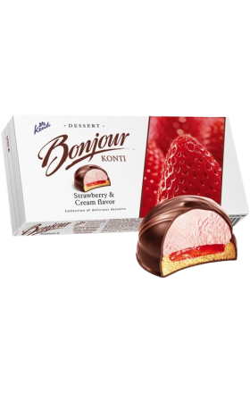 Dessert with strawberry and cream flavor "Bonjour" 232g