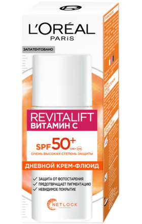 Դեմքի քսուք-ֆլյուիդ «L'Oreal» Ռեվիտալիֆտ, ՍՊՖ50+, ցերեկային, 50մլ