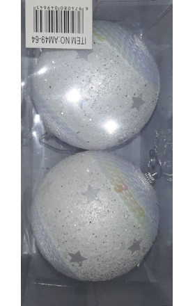 Ёлочная игрушка "Шар" со звёздами 10см 2шт