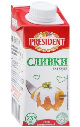 
Крем для взбивания President Cream 23% 200мл