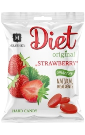 Սառնաշաքար «Մալվիկ», դիետ ելակ, 50 գ