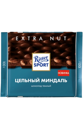 Шоколадная плитка с миндалем "Ritter Sport" Extra Nut 100г