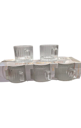 Սուրճի բաժակներ, ապակյա, թափանցիկ, 120 մլ, 6 հատ, AV-12632