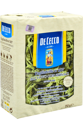 Pasta "De Cecco" Tagliatelle, spinach №107 250g