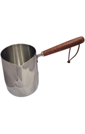 Coffee pot, wooden handle, stainless steel, (silver), 600ml, AV13278