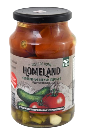 Pickled cucumbers and tomatoes "Homeland" 920g 