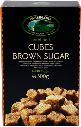 Cane brown sugar cubes "Passiflora" unrefined 300g
