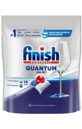 Капсулы для посудомоечной машины "Finish" Quantum, 18 штук