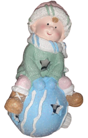 Ամանորյա խաղալիք «Տղան ձնագնդի վրա»