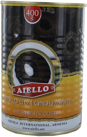 Sliced black olives "Aiello" 400г