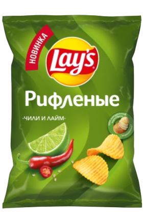 Чипсы "Lays" Рифл. чили и лайм 125г