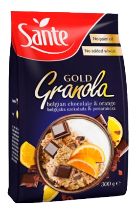 Granola "Sante" Gold, chocolate and orange 300g