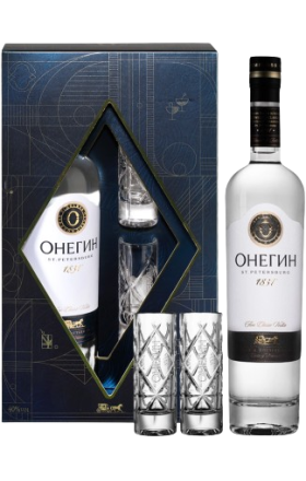 Օղի «Օնեգին»  հավաքածու, 2բաժակ 0,7լ