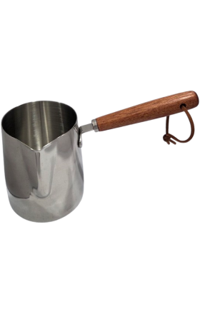 Coffee pot, wooden handle, stainless steel, (silver), 350ml AV13279