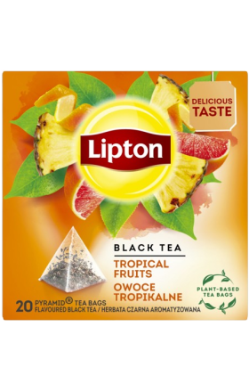 Черный чай "Lipton" со вкусом тропических фруктов, 20 шт.
