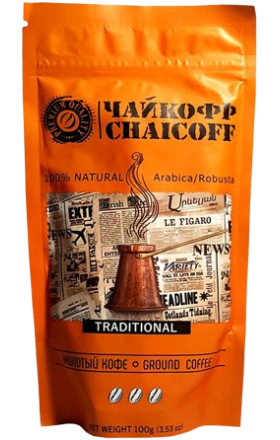 Սուրճ աղացած «Чайкофф» ավանդական 100գր
