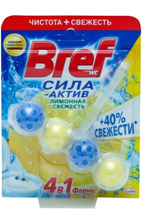 Զուգարանակոնքի թարմացուցիչ «Բրեֆ» կիտրոնի թարմություն 4-ը 1-ում 50գր