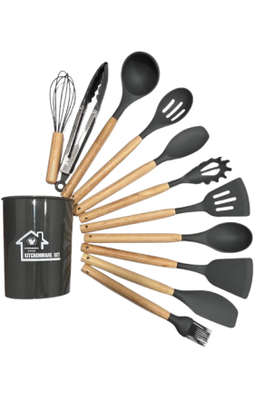 Kitchen utensil set, gray, 12 pcs, AV-9702