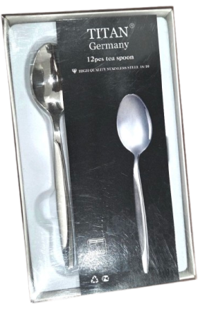 Ложки: маленькие, серебристые, 12 штук, в коробке