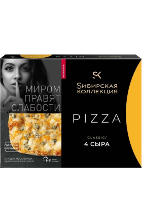 Frozen pizza “Sibirskaya Kollektsiya”, 4 cheese, 365 g