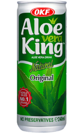 Drink OKF Aloe Vera King original 240ml can.
