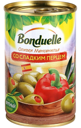 Ձիթապտուղ կանաչ՝ պղպեղով «Bonduelle» 300գ  