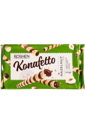 Wafer sticks with hazelnut cream "Roshen Konafetto" 156g 