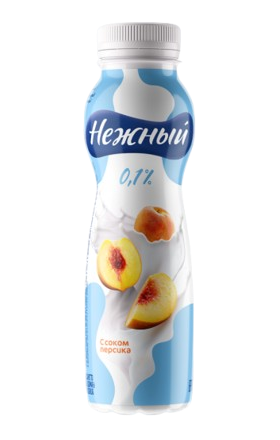 Йогурт питьевой «Нежный», с персиковым соком, 0,1%, 285 г