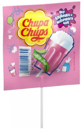 Կոնֆետ Chupa Chups Milk Tea ելակի համով  15г 