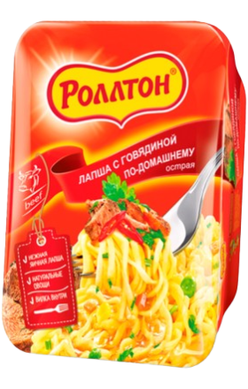 Лапша "Роллтон" со вкусом говядины, острая 90г