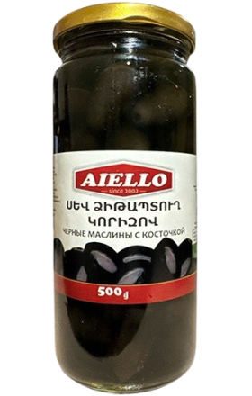 Black olives with pit "Aiello" 500g