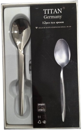 Чайная ложка с заостренной ручкой, серебристая, 12 шт., TTT-014