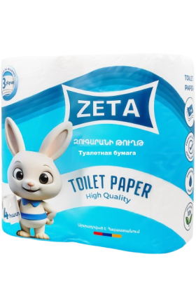 Toilet paper "ZETA" 3 ply 4 pieces