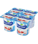 Yoghurt product with strawberry "Campina Nezhniy" 100g, richness: 1.2%