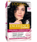 Մազի ներկ «L'Oreal» Excellence 200 մուգ դարչնագույն
