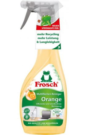 Средство для чистки гладких поверхностей "Frosch", с ароматом апельсина, 500 мл.