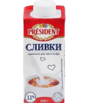 Սերուցք ըմպելի «President» Cream 11% 200մլ